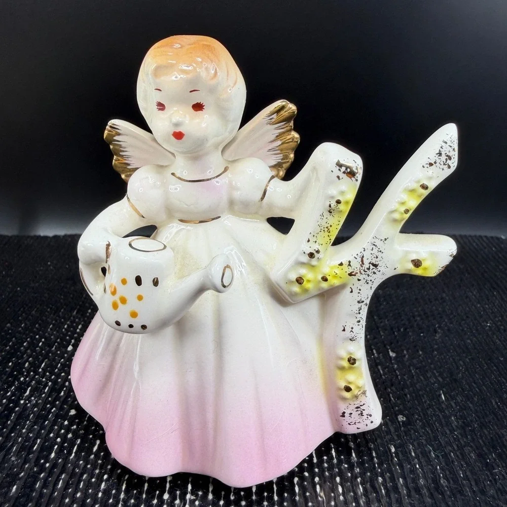Josef Originals Birthday Angel Age 4 Figurine Pink Ombre Gold Gilt Ceramic‎ 3